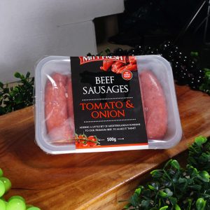 Gourmet Tomato & Onion Beef Sausages 500g